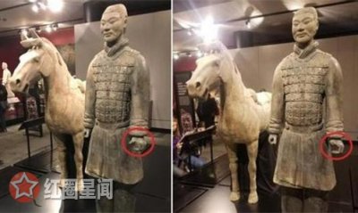 ​兵马俑手指被偷走游客毁坏兵马俑犯盗窃罪