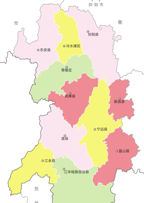 湖南省永州市有几个县区