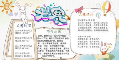 ​大寒有哪三侯，大寒手抄报内容？