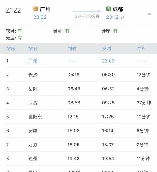 z230长沙到西安火车沿途停站