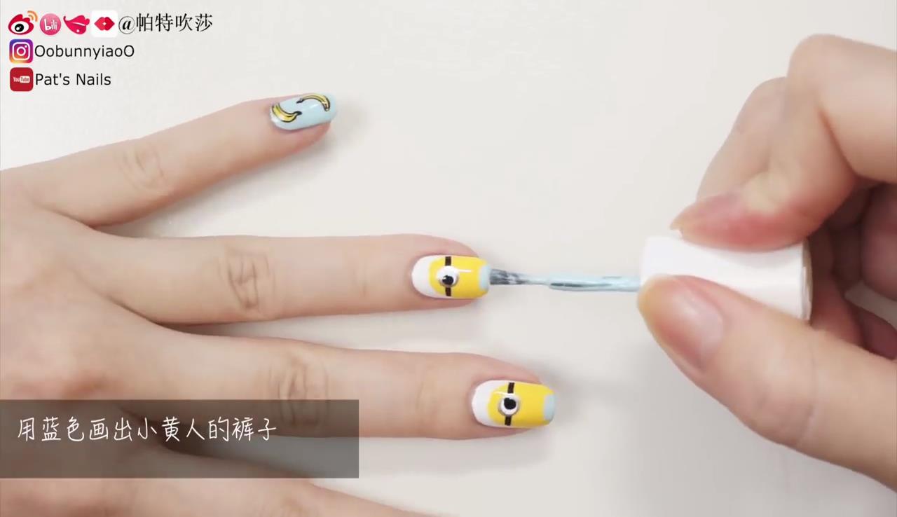 小黄人美甲图片 小黄人美甲教程