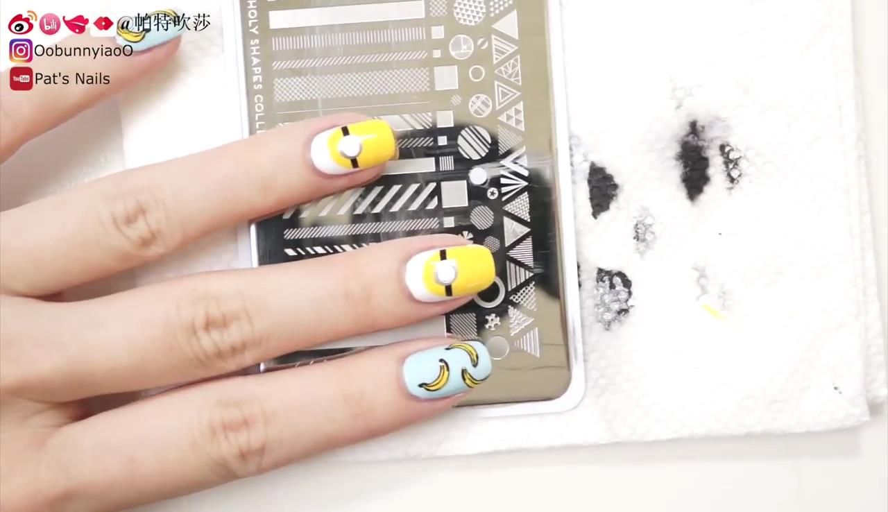 小黄人美甲图片 小黄人美甲教程