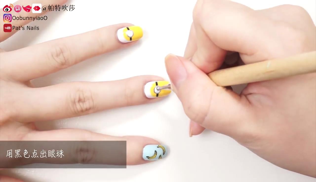 小黄人美甲图片 小黄人美甲教程