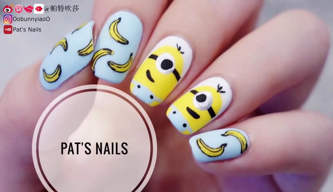 小黄人美甲图片 小黄人美甲教程