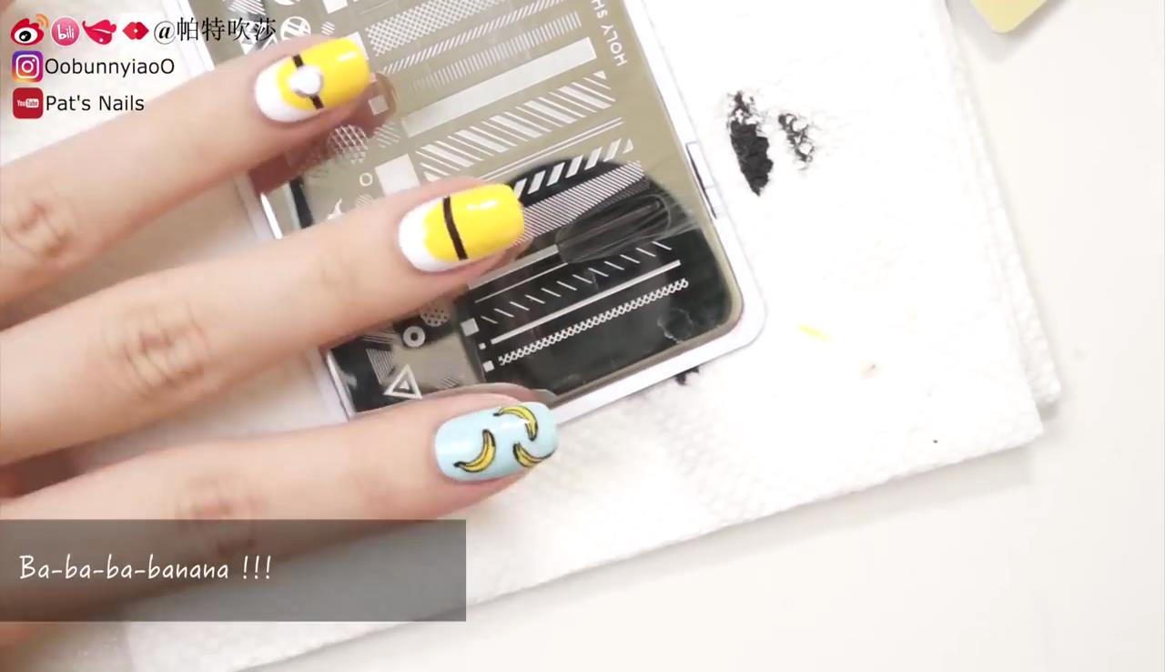 小黄人美甲图片 小黄人美甲教程