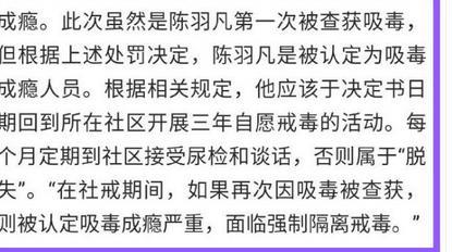陈羽凡被认定吸毒成瘾,前往社区戒毒,前妻白百何曾透露这一细节