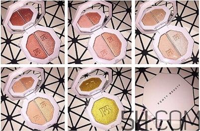 fenty beauty双色高光粉饼怎么样_试色 fenty beauty双色高光粉饼怎么样_试色