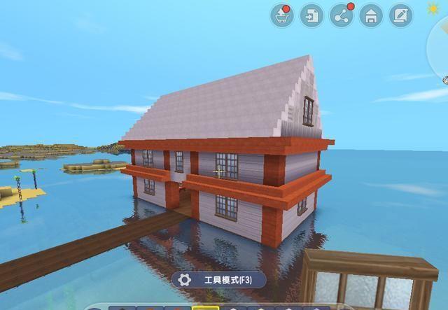 迷你世界:300秒速建“水上别墅”,颜值太高,玩家:想住一辈子