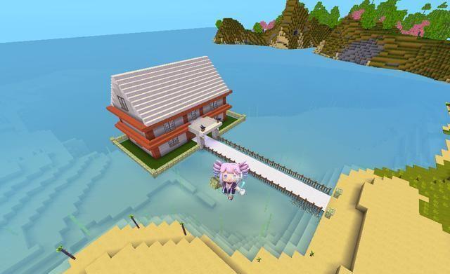 迷你世界:300秒速建“水上别墅”,颜值太高,玩家:想住一辈子
