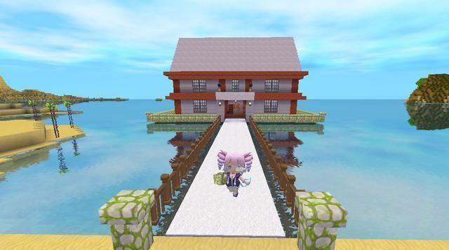 迷你世界:300秒速建“水上别墅”,颜值太高,玩家:想住一辈子