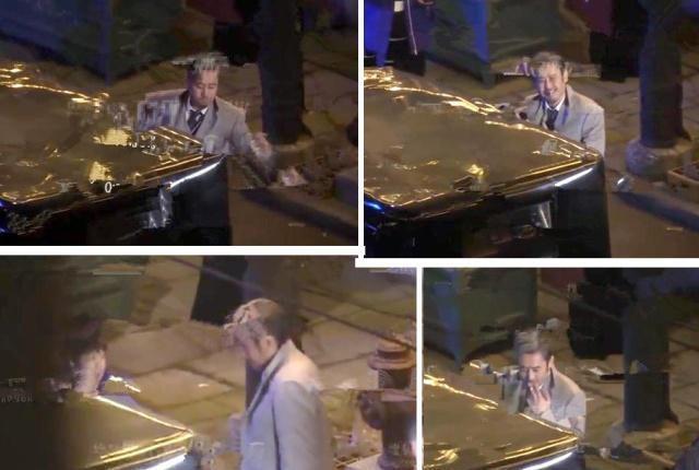 吴秀波风波之后重新复出拍戏，嘴里叼着烟大叔范十足