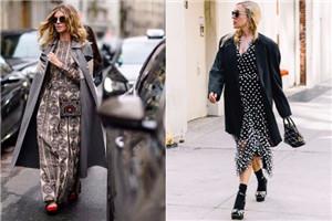 长洋装和冬大衣搭配图片 长洋装和冬大衣搭配图片