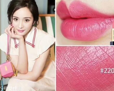 雅诗兰黛唇膏220试色 甜美桃花粉色