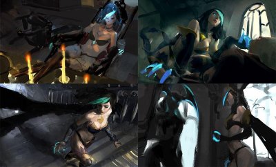 ​寡妇制造者伊芙琳皮肤”黑暗女王“&”假面女皇“原画创作过程