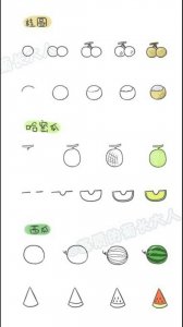 ​育儿简笔画12种常见水果，每个水果一分钟就能画完，赶紧收藏！