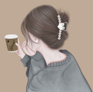 ​温柔侧面背影头像，唯美手绘气质女生图片，值得收藏