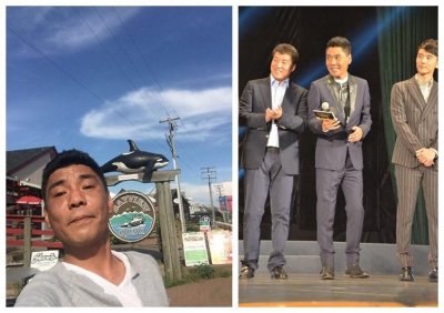 ​50岁屠洪刚全家近照，三婚娇妻事业心强，继子生活奢靡豪车做伴