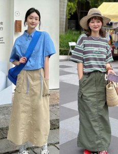 ​今年火了一种搭配：“工装裙+运动鞋”，比百褶裙还洋气显瘦！