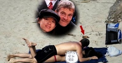 ​章子怡当年海边和老外的沙滩照片有多辣眼睛？泳裤都被褪到一半