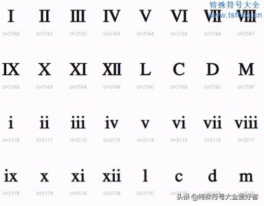 ​罗马数字大写1至10（罗马数字符号）