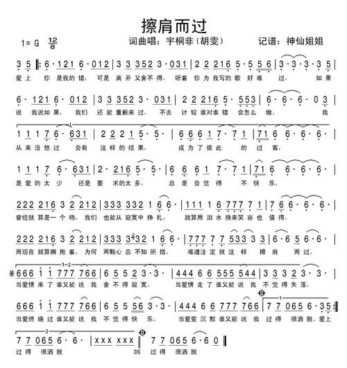 擦肩而过郑源歌词(擦肩而过郑源歌词是什么)